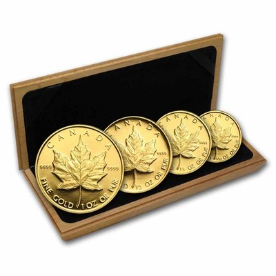 1989 Canada 4-Coin Gold Maple Leaf PF Set (10th Anniv, Box Only