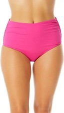 ANNE COLE Live in Color Convertible High Waist Shirred Bottoms Women's L Pink