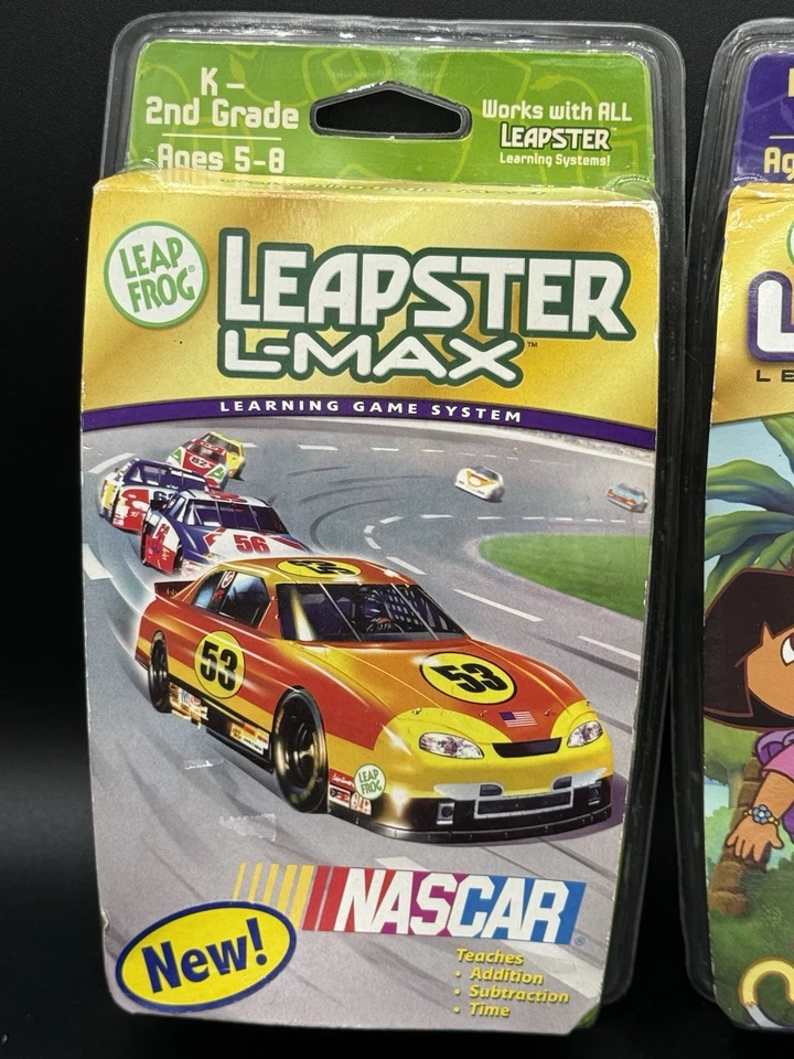 Leapster L-Max Explorer NASCAR Dora Explorer Wildlife Rescue Game Reading Math - Image 2 of 4