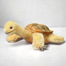 Vintage Steiff Turtle Plush Mohair SLO Rubber Shell Beige Realistic 1950s 2314
