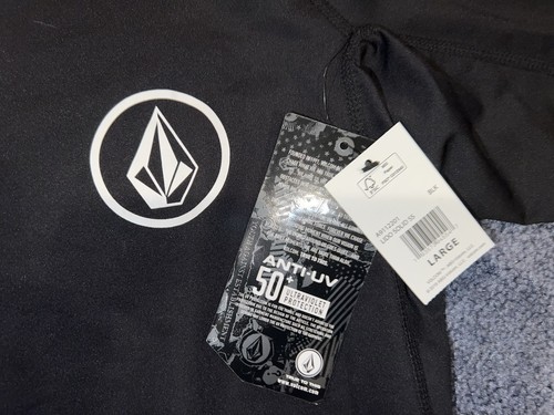 Volcom Rashguard Mens large Black SPF 50+ NEW - Picture 4 of 6