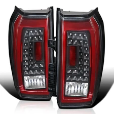 Black Fits 2015-2020 Gmc Yukon Xl Denali Led Tail Lights Brake Lamps W/ Red Tube
