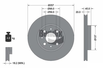 2 PCS BENDIX Braking BDS1100 Brake Disc