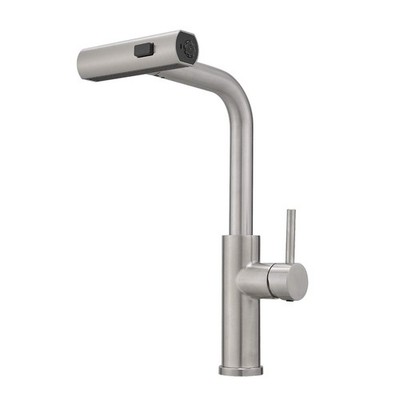 Kitchen Sink Faucet, Brushed Nickel Kitchen Faucets with Pull out Sprayer, Bar F