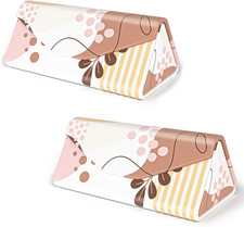 Sunglasses Case, Foldable Glasses Case, Magnetic PU Leather Hard Shell Folding E