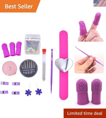 THIK-Grip Thimbles & Sewing Essentials Set - Hypoallergenic, Comfortable Use