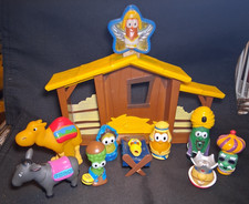 VeggieTales Nativity Playset By Big Idea 2004 w/ 11 Pieces NOT TESTED