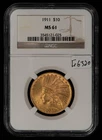 1911 G$10 Indian Head Gold Eagle - NGC MS 61 - SKU-G6320