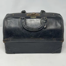Vintage Emdee by Schell Traveling Doctor’s Bag Leather Carrying Case Medical Bag