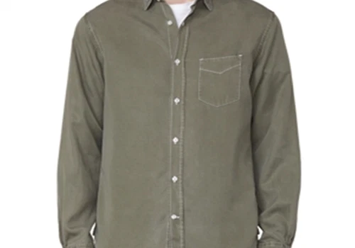 Officine Generale Lipp Garment Dyed Button Down Shirt Green Size M - Picture 2 of 3