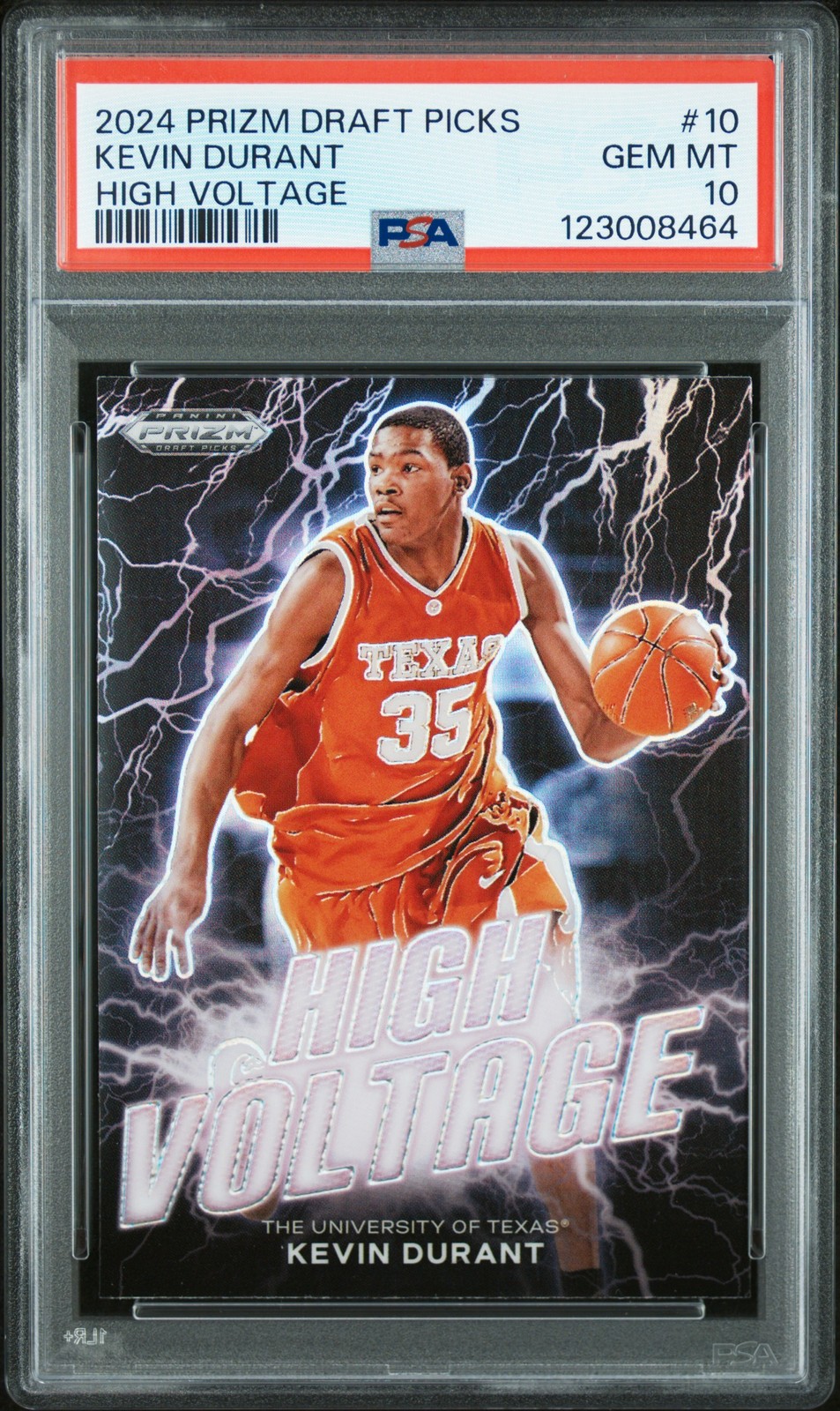 2024 PANINI PRIZM DRAFT PICKS HIGH VOLTAGE #10 KEVIN DURANT PSA 10