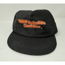 Vintage 80s Harley Davidson Toddler Snapback Hat Black USA Made