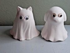 Halloween Crazy Eyes Ghost Cat & Dog Cute Decor Figurines Handmade Eco Resin