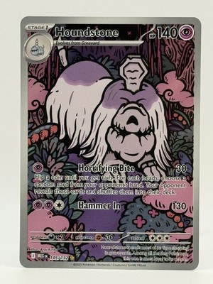 2025 Near Mint Pokemon Houndstone 145/132 IR Mega Evolution Illustration Rare NM