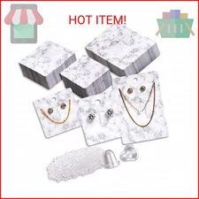 Bright Creations 810-Pcs Earring Display Cards with Secure Back, White and Gray 