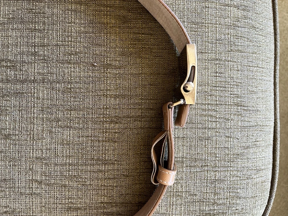 Authentic Prada Belt Vintage Logo Buckle Striped Beige and White size 90/36 - Image 2 of 4