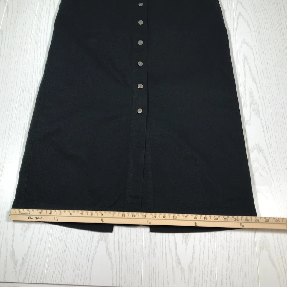 Falda vaquera vintage Ralph Lauren Jeans Co para mujer 16 negra algodón botón delantero Y2K Foto 4 de 4