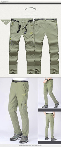 Wanderhose Herren Stretch Wasserdicht Taktisch Reißverschlusstaschen Hose Leicht - Bild 11 von 21
