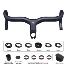 Road Bicycle Carbon Integrated Handlebar Stem 31.8mm with 28.6mm Converter