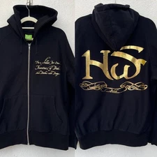2013 HUF x Nas Limited Edition "N.Y. State of Mind" Zip Up Black Hoodie Men's M