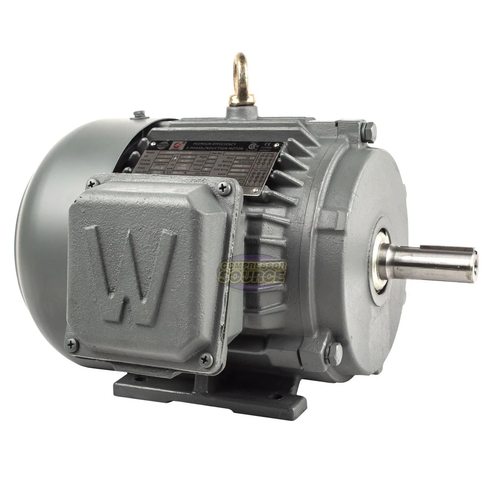 1 HP 3 Phase Electric Motor 1800 RPM 143T Frame TEFC 230/460V Premium Efficiency - Image 2 of 4