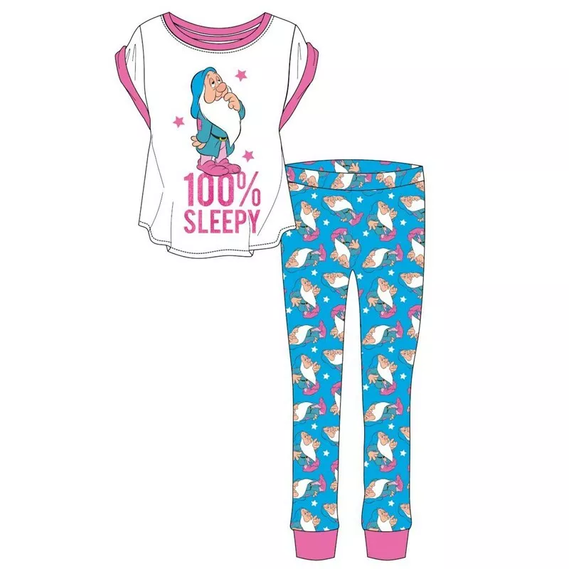 Ladies Womens Snow White Pyjamas Short Sleeves Disney Elves Nightwear Loungwear