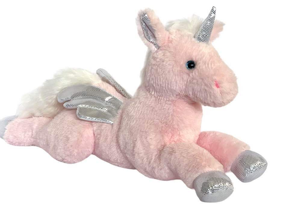 Auswella 12-Inch Pink Unicorn Plush Toy &ndash; Soft Cuddly Stuffed Animal for Kids