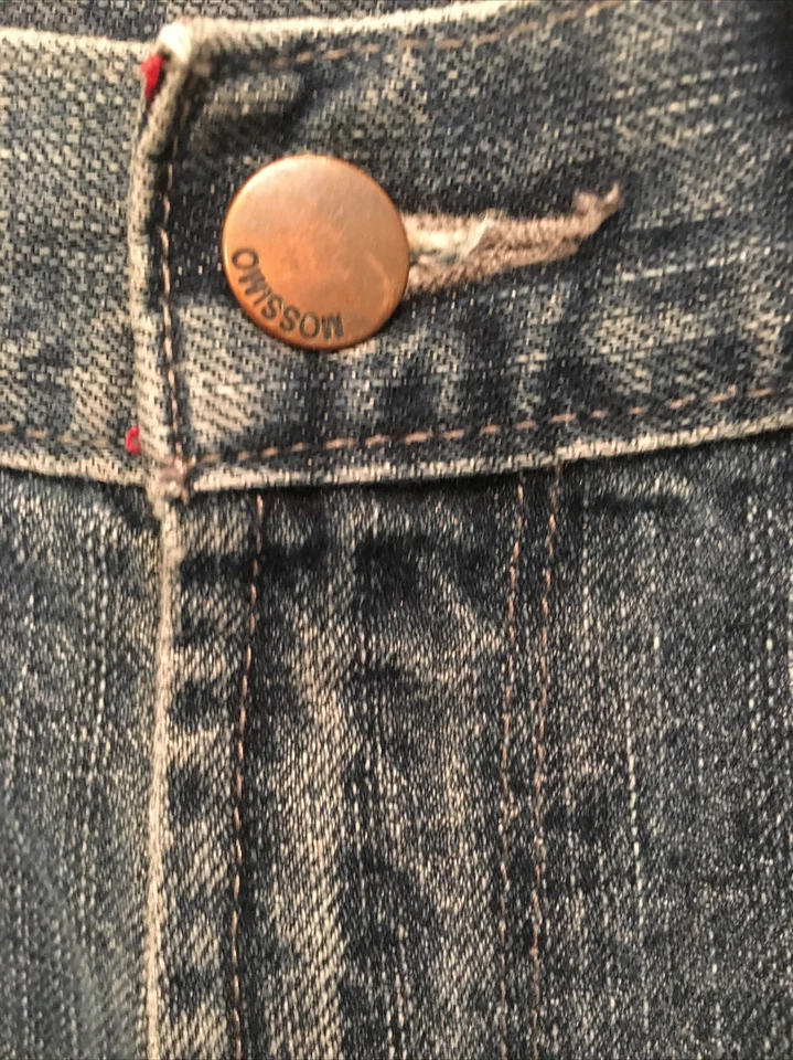 复古 Mossimo 牛仔裤男孩 14 直筒棉混纺牛仔中号水洗二手状况完好! — 第 2/4 张图片