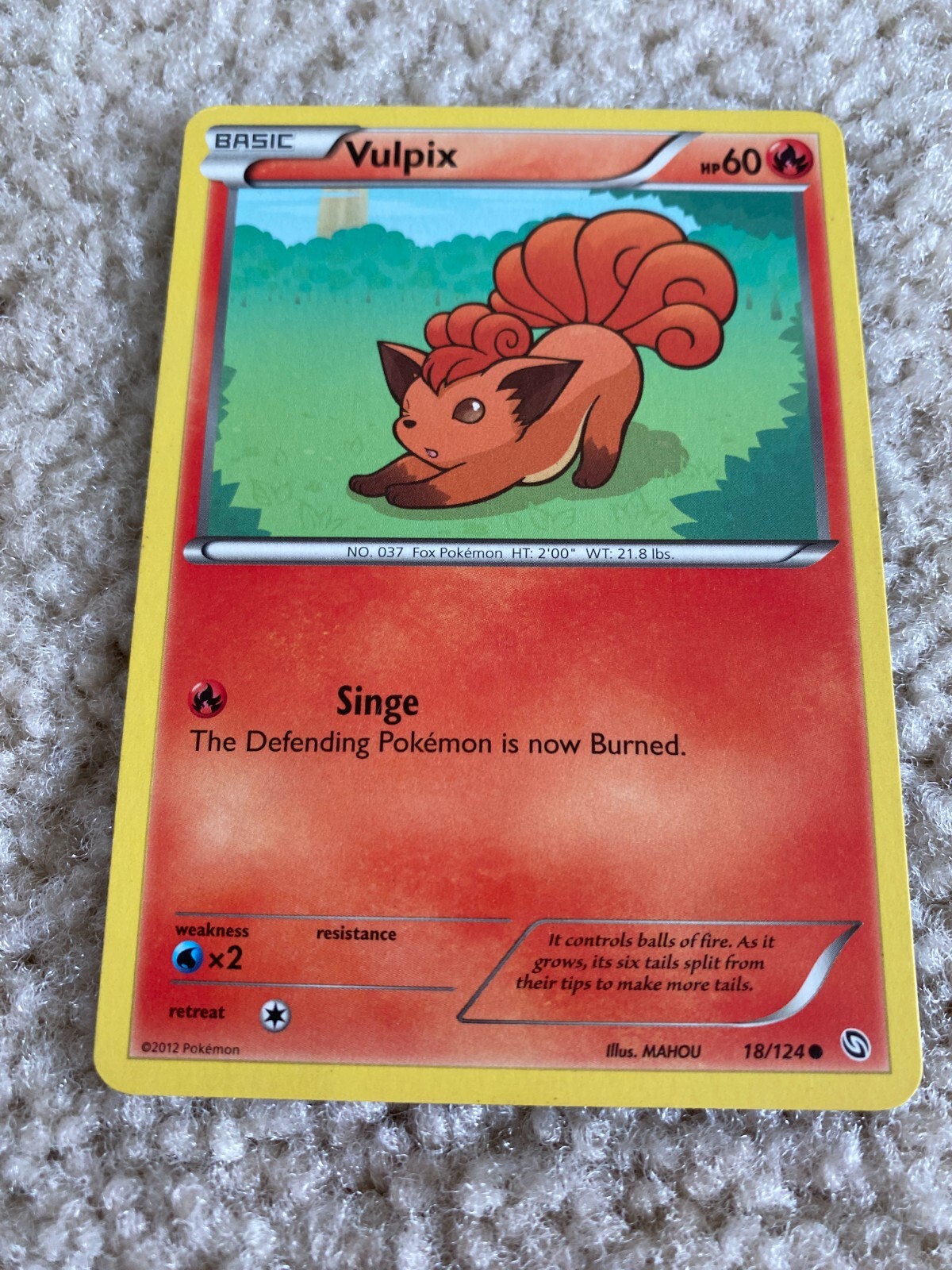 Vulpix 18/124  NM Dragons Exalted Black and White NM  2012