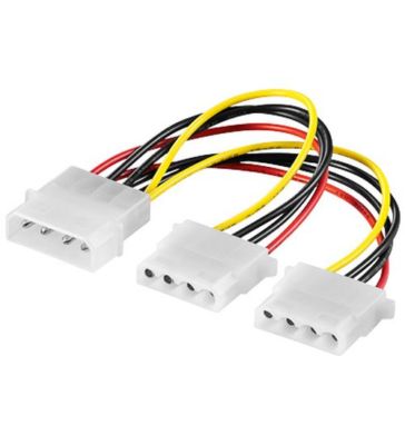 15cm Internes PC Y Stromkabel 0,15m 5,25 Stecker auf 2 x 5,25 Kupplung Computer