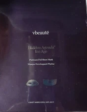 vbeaute Hidden Agenda Ice Age Platinum Foil Sheet Mask Pack of 4, New Sealed Box