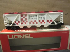LIONEL 9262 RALSTON PURINA BILLBOARD 4 BAY COVERED HOPPER checkerboard square