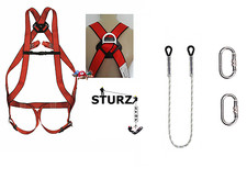 SET Auffanggurt Sicherheitsgurt Fallschutz Arbeitsgurt Baumpflege + Halteseil 2m