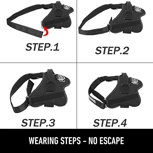 Dog Harness, No-Pull Reflective Dog Vest, Breathable Small (Pack of 1) Black