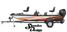 Angled Orange Black Tech Lines White Graphic Wrap Boat Fish Decal US Vinyl