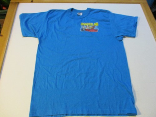 HOOKED ON FISHING VINTAGE 1980s T-SHIRT SINGLE STITCHED ROD REEL XL LOOKS LARGE - Picture 2 of 6