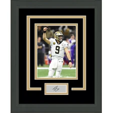 Framed Drew Brees Facsimile Laser Engraved Signature Auto Saints 15x16 Photo