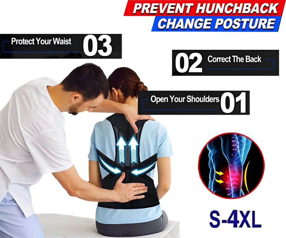 Back Shoulder Support Humpback Straightener Medical Posture Corrector ...