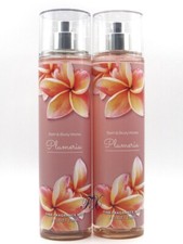 BATH  BODY WORKS PLUMERIA FRAGRANCE BODY MIST SPRAY 8 FL OZ LOT OF 2 PCS 