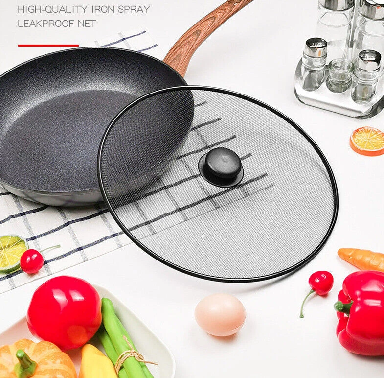 29/30 cm Quality Frying Pan Splatter Screen Guard Frying Pan Black Mesh Cover - Image 2 of 4