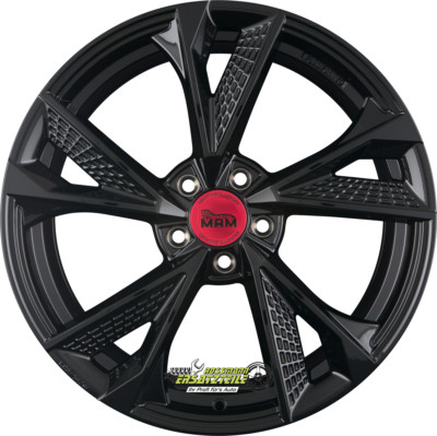 4x MAM RS6 black painted 8x18 ET38 - LK5/100 ML63.4 Felge Alu