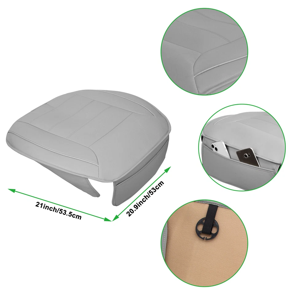 Universal Car Seat Cover Front Breathable Leather Surround Protector Pad Cushion Foto 4 de 4