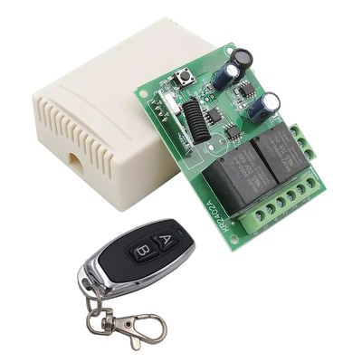 433MHz Universal-Funkfernbedienung DC 6V 12V 24V 2CH RF-Relais-Sender Neu