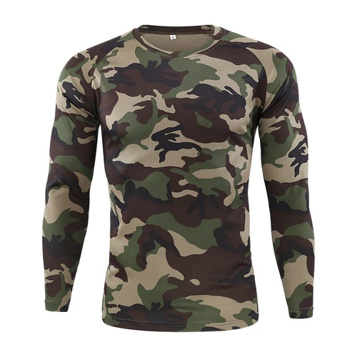 #Casual ESDY Mens Combat T-shirt Long Sleeve Camouflage Army Tactical MilitaryA+ - Picture 17 of 46