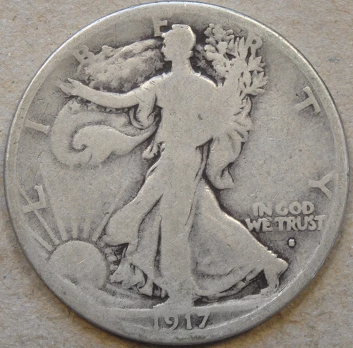 1917-S Obv. Walking Liberty Half Dollar 50c as Pictured