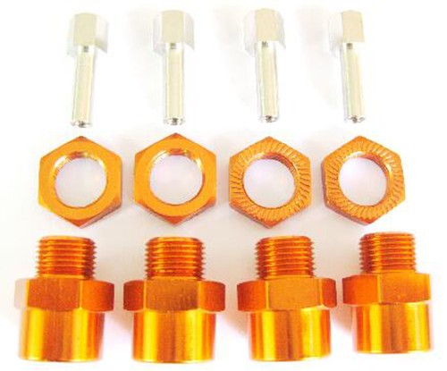 Aluminum metal 12MM to 17MM Extended Wheel Hex Hub 4PCS For 1/10 RC Car - Picture 8 of 21