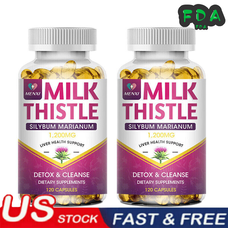Milk Thistle Liver Cleanse Detox 1200MG Herbal Liver Support Supplement 240Pills