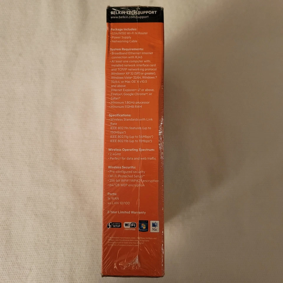 Belkin G54/N150 Wi-Fi N Router F9K1009 Up to 150Mbps NEW IN BOX - Image 3 of 4