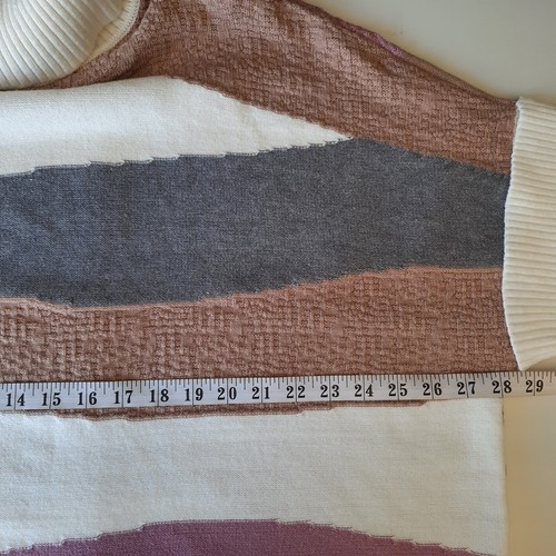 Bass Women Size Small Oversized Sweater Batwing Sleeve Turtleneck Striped A - Picture 5 of 6