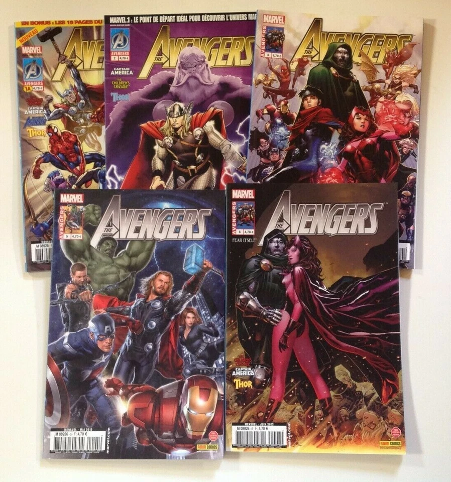 The AVENGERS N° 1-2-4-5-6 Marvel France 2ème Série Panini comics 2012 - Photo 1/1